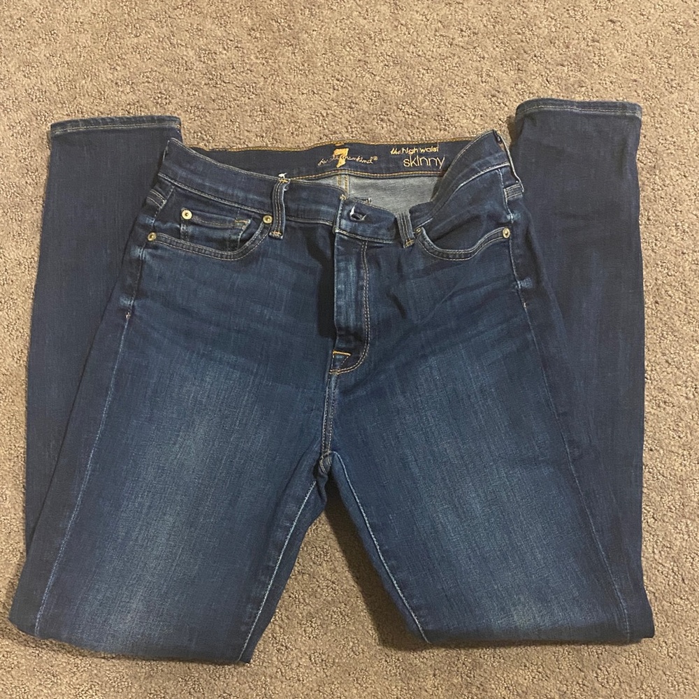 7 For All Mankind Dark Blue Skinny Jeans